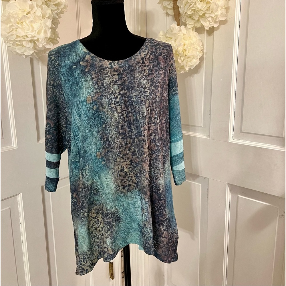 Jess & Jane Turquoise Multi Color Tunic - Picture 4 of 8